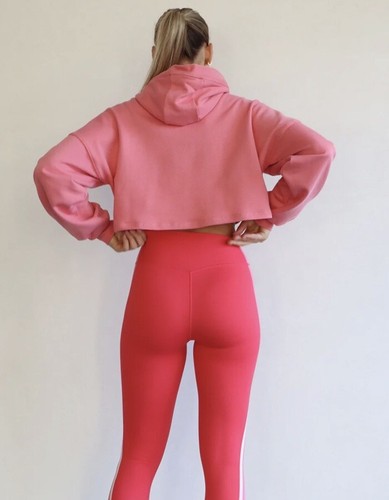 CLEO HARPER size L 14 pink logo cropped OPERA hoodie sweat Shirt - Picture 8 of 23