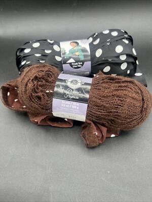 Loops & Threads Florence Yarn/fabric  Brown 16 Yds Black 17.4 Yds  Black New