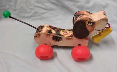 fisher price wooden dog pull toy