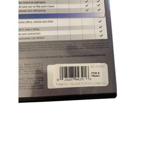 Pre-Loved Intuit TurboTax Deluxe Federal & State Returns 2013 e-file Mac PC CD - Picture 3 of 7