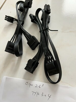2 pcs  Corsair HX850  6 Pin Plug to 4 Molex Plug  Modular  Power Supply Cable
