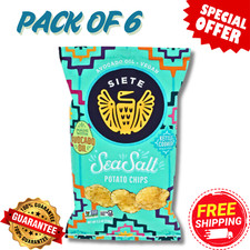 Siete Sea Salt Kettle Cooked Pure Avocardo Oil Potato Chips 5.5 OZ New Pack Of 6