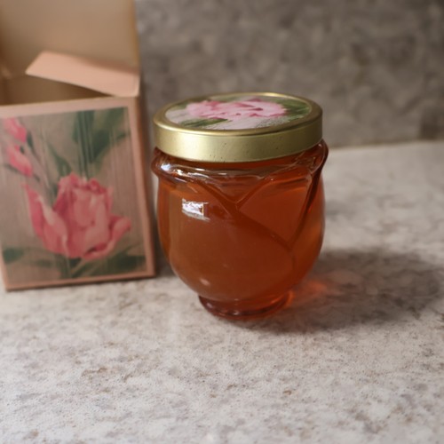 Vintage AVON Scent of Roses Cologne GELEE 3oz New In Box Rose Shaped Jar FULL