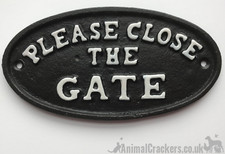 Heavy cast iron oval PLEASE CLOSE THE gate field gate footpath sign weatherproof