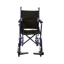 Lightweight Transport Chair McKesson Aluminum Frame with Blue Finish 300 lbs.
