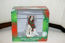 New Greyhound Dog Christmas Ornament With Scarf Hat Hand Painted  Hand Cast
