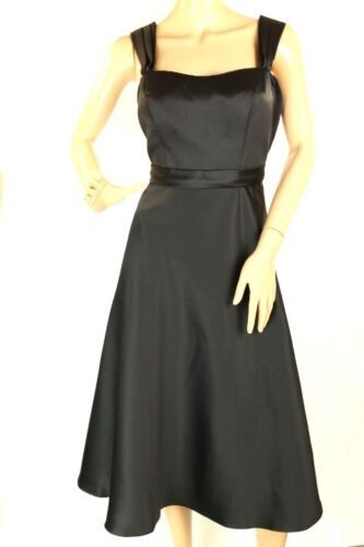 david's bridal black satin dress David's Bridal Women's Black Satin Dress Wide Strap Size 6