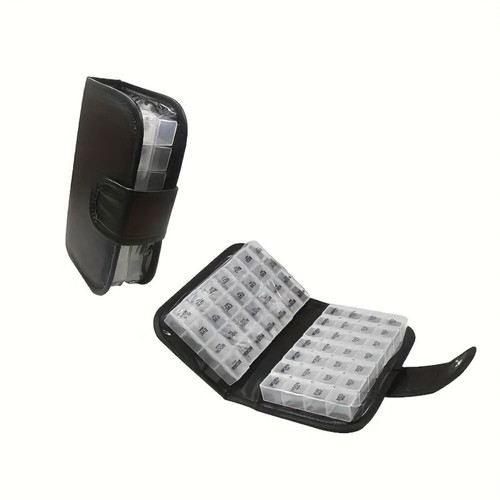 Double-sided 14 Day Pill Box Compact Vitamin Storage Case Short & Long Trips - Picture 3 of 10