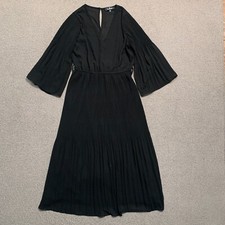 Lulu's Dress Med Chiffon Pleat Midi Belt Loops Boho Kimono Slv Witchy Whimsigoth