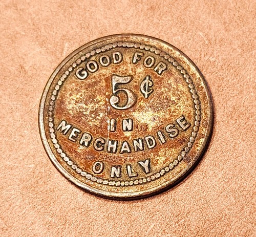 Old Crosswell Company Woodside Mill 5 Cent Token, Greenville, South Carolina - Picture 2 of 2