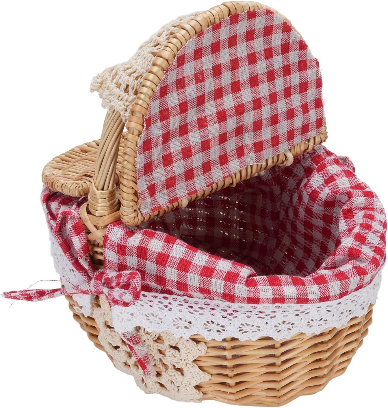 Cestino Da Picnic Vocatore Vintage: Vimini Naturale con Fodera