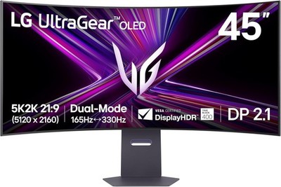 LG 45GX950A-B 45-inch Ultragear 5K2K WUHD,OLED Curved Gaming