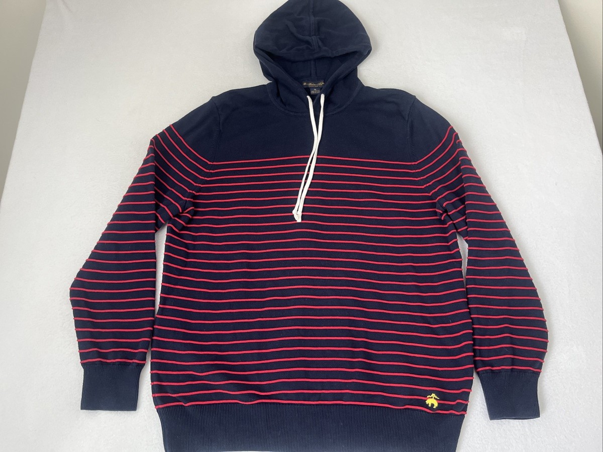 Brooks Brothers Hoodie Mens XL Navy Red Knit Sweater Sweatshirt 