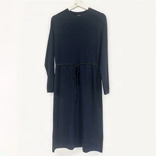 A.P.C Wool Crew Neck Navy Jumper Dress Long Sleeve Size Medium