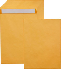 9x12 Kraft Catalog Mailing Envelopes Peel and Seal Brown 100 Pack