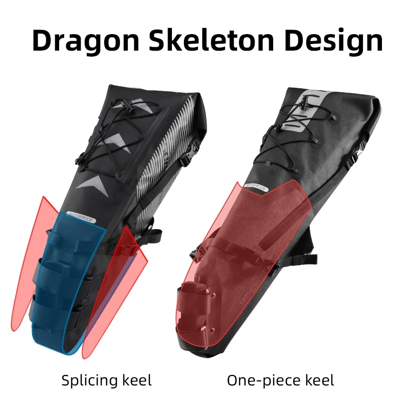 Bolsa de Bicicleta Impermeable Reflectante 8 10 14 L Gran Capacidad Bolsa de Sillín Bicicleta Plegable Foto 3 de 4