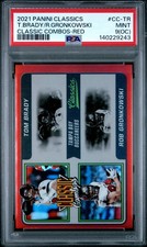 2021 PANINI CLASSICS CLASSIC COMBOS RED ROB GRONKOWSKI/TOM BRADY 21/50 PSA 9 OC