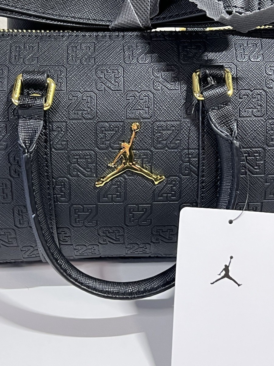 Nike Air Jordan Jumpman Monogram Mini Duffle Bag 3L Black Gold