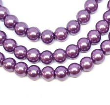 A strand of 8mm Round Glass Pearl Beads approx. 100pcs in various colours DIY