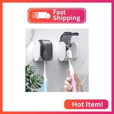 2 Pcs Toothbrush Holders Wall Mounted, Single Slot Design, Shower Self Adhesive