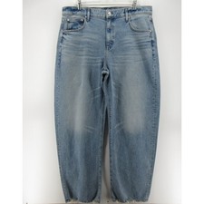 AYR Jeans Women 33 L Blue The Culture Barrel Wide Leg Denim Pants Beep Beep LA