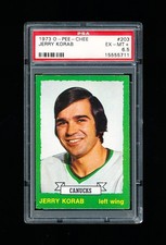 1973 OPC HOCKEY 203 JERRY KORAB PSA 6.5 EX-MINT+ CANUCKS