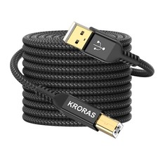 USB 2.0 Printer Cable 25 feet, USB Type A Male to B Male Scanner Cord High Speed