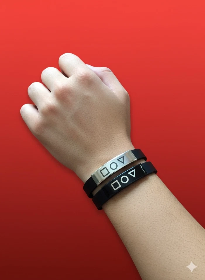 conjunto 2 colgantes y 2 pulseras juego del calamar - Imagen 2 de 3