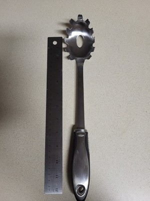 OXO Stainless Steel Pasta Spoon Spaghetti Server Strainer Cooking Utensil 13 5