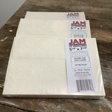75 JAM Paper Gummed A7 Envelopes 5 1/4" x 7 1/4" Parchment White 12672