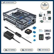 Clear Acrylic Case for Raspberry Pi 4 with 30mm Cooling Fan  5V Power Supply
