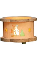 4380 - Richard Glaesser Tea light "Luminary" - Snowman - 2.25"H x 3.25"W x 3.25"