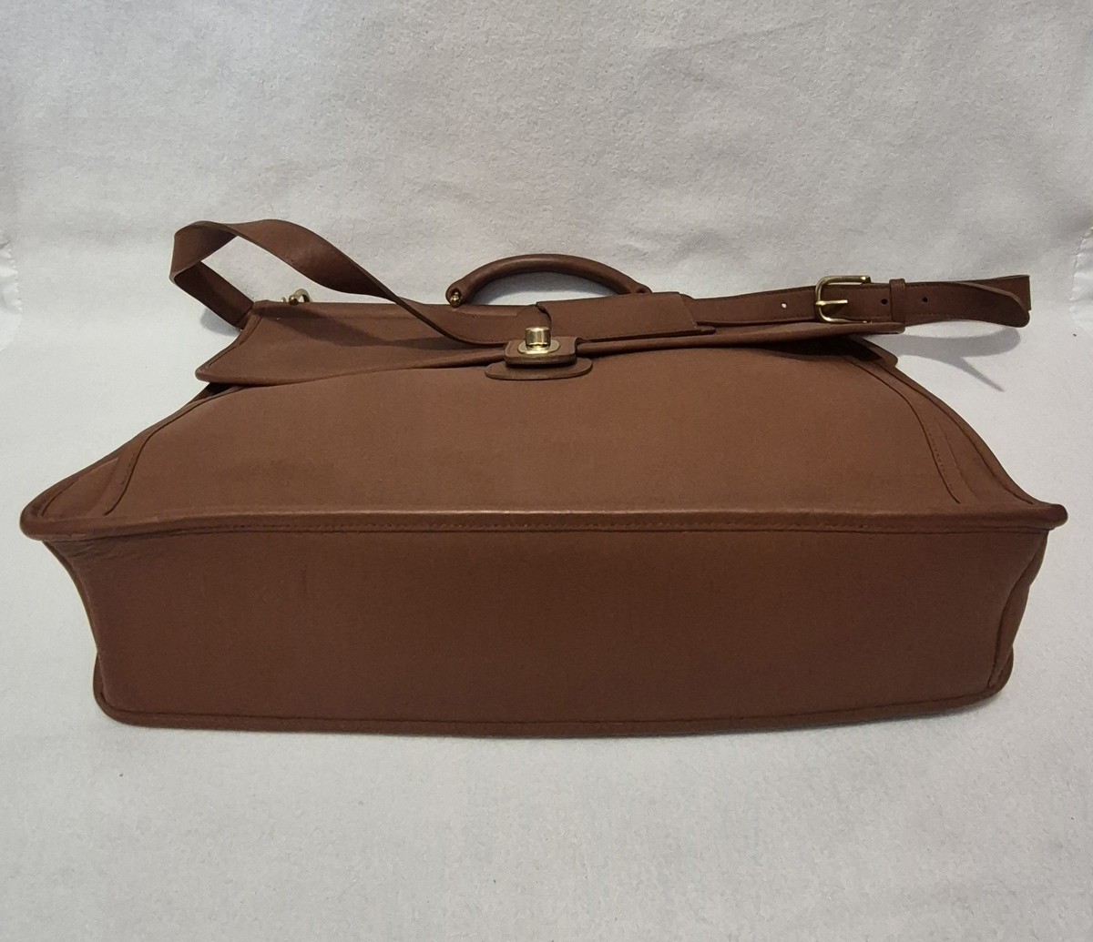 Coach 5266 Vintage Beekman Tan Leather Briefcase Laptop Bag READ