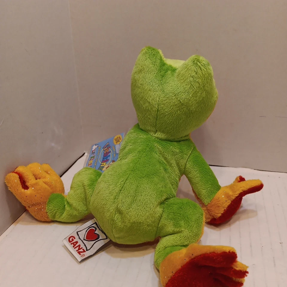 Webkinz Tree Frog with Code by Ganz HS109 Green Yellow Red Plush Stuffed Animal - Image 4 of 4