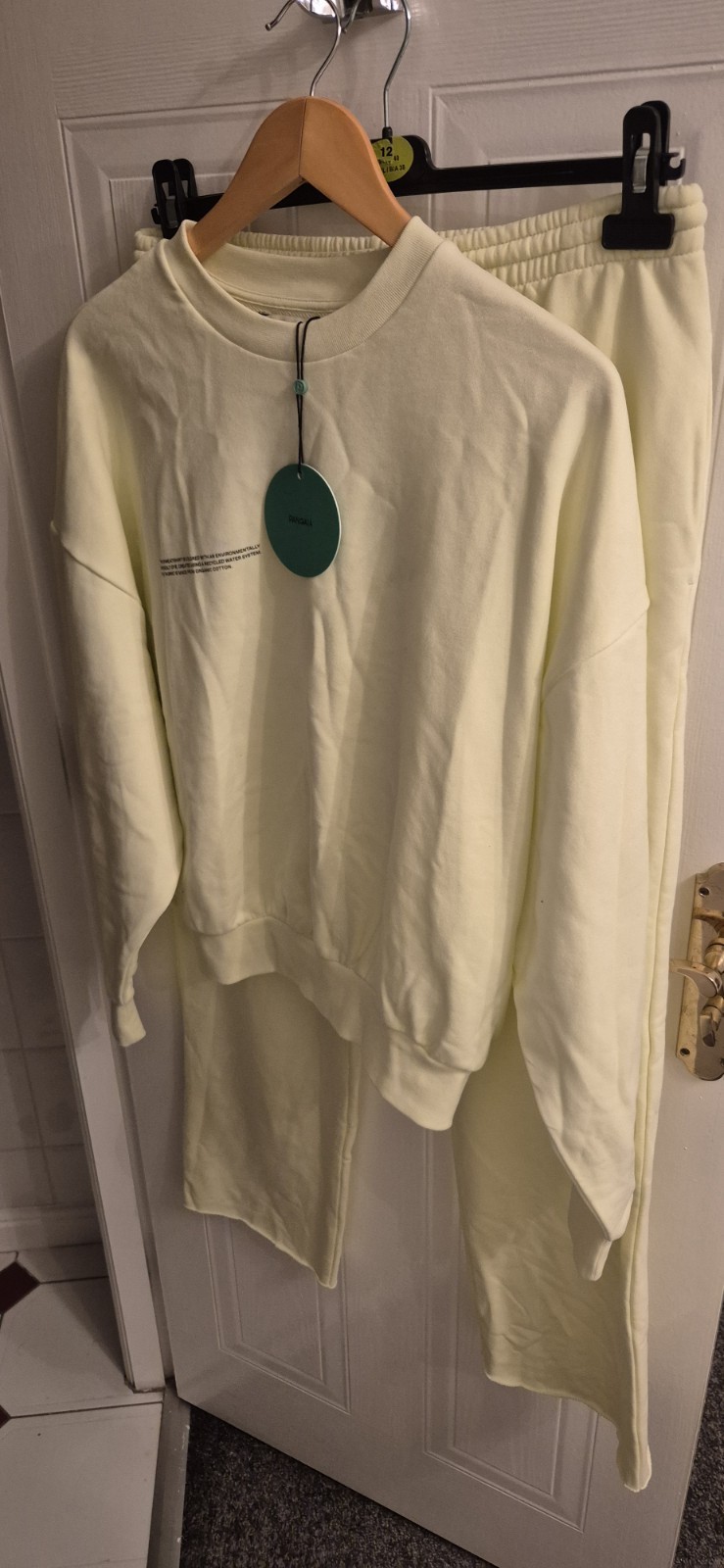 Pangaia Size 10 Oversized Cotton Jumper And Trousers Tracksuit Mint Yellow New image 3