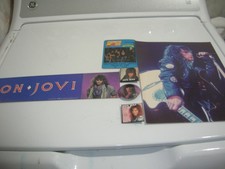 BON JOVI LOT OF 6 BUMPER STICKER UNPUB 8X10 3 VINTAGE BUTTONS PASS 1986-1990