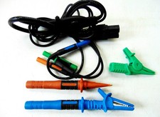Kewtech Test Lead Probe Set Blue Brown Green for multifunction tester IEC Plug