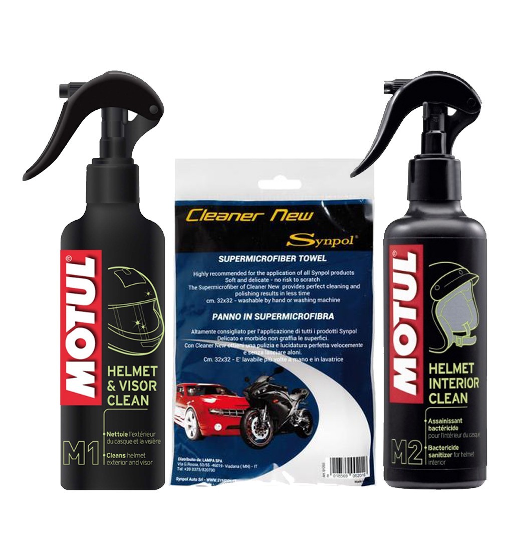 Kit pulizia Casco M1 Helmet & Visor + M2 Helmet Interior + Cleaner New 32x32