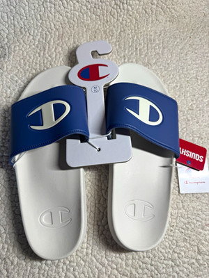 Champion IPO Squish Slide Sandals Blue/White Men s US 10