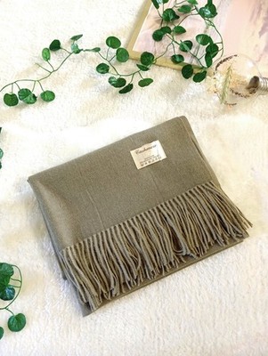   Khaki Maccha Kaschmir Stola gemischt 68x200cm - Weich und Eleganz