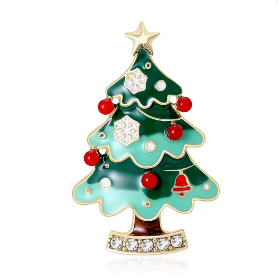 Рождественская елка брошь заколка — хрустальные стразы рождественский зимний праздничный подарок - Изображение 2 из 4