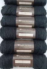 National Yarn Crafts Spundola Worsted Weight Yarn Black 4 oz, 4 ply Lot of Six