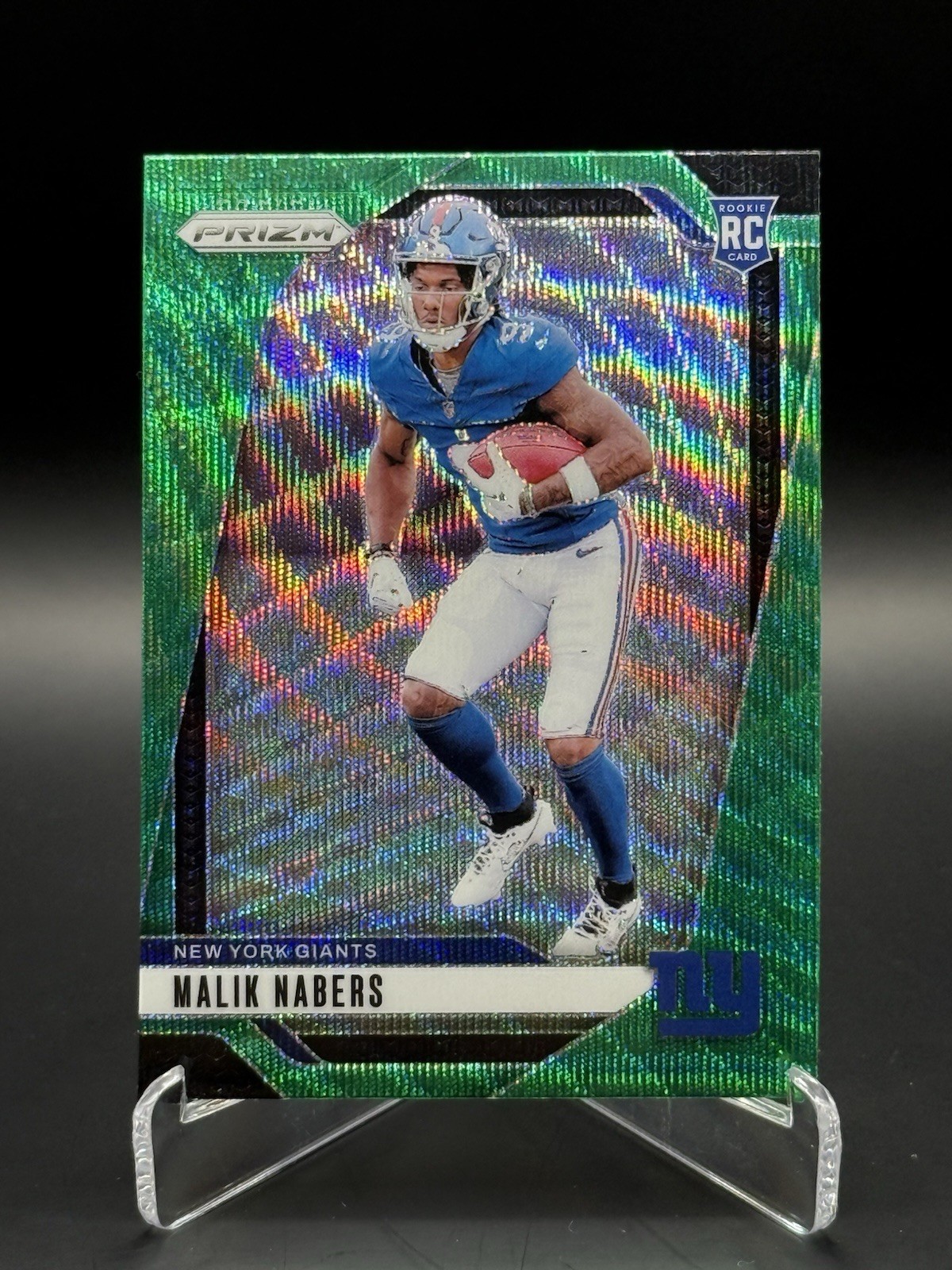 2024 Panini Prizm - Rookies Malik Nabers #370 Green Wave Prizm (RC)