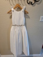 Girls Justine Formal Wedding Flower Girl White Dress Size 9