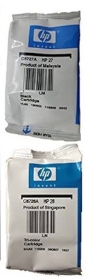 HP 27 C8727AE +28 C8727AE INK TINTE Druckerpatrone schwarz+color original NO BOX