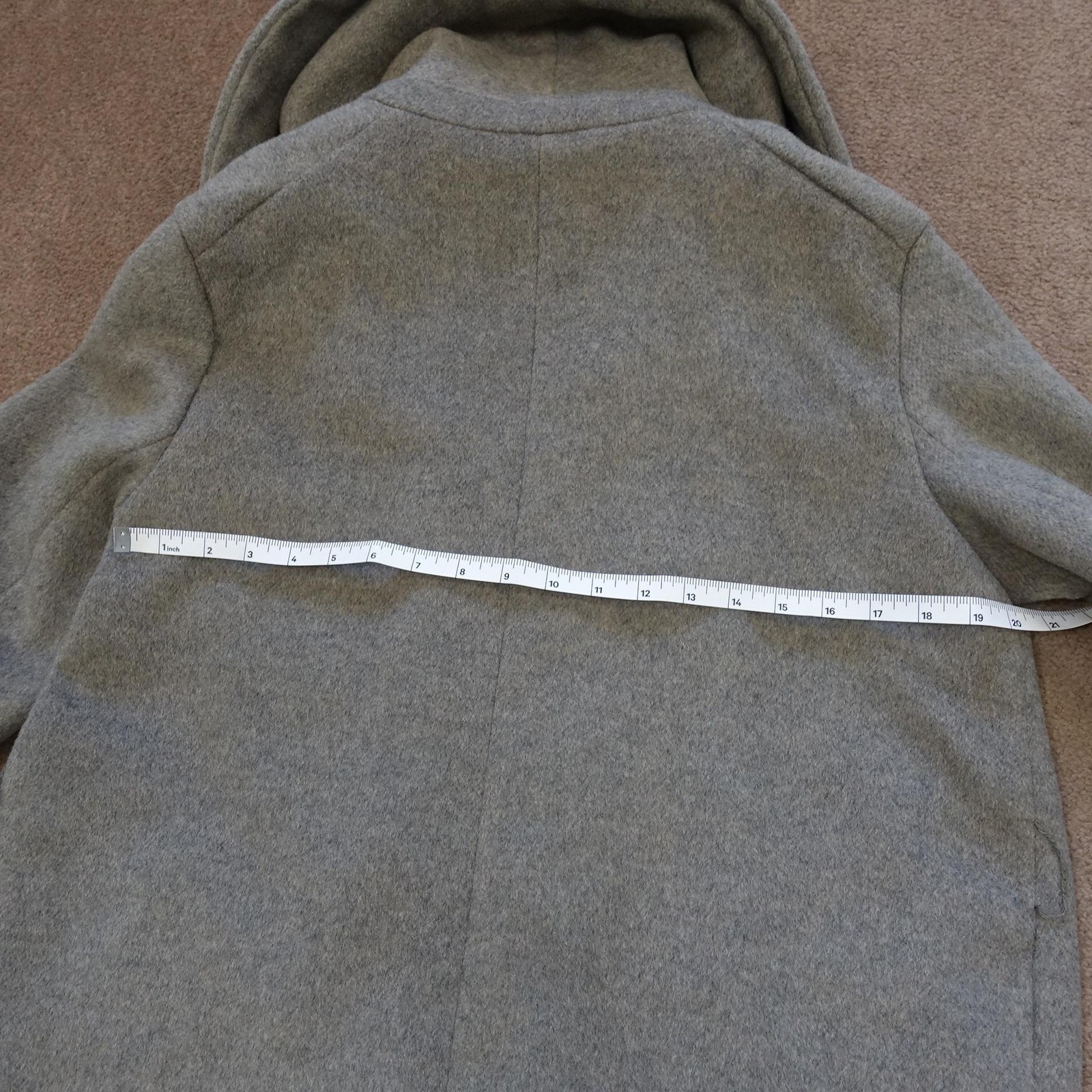 Zara Basic Coat Womens Medium Gray Wool Blend Lon… - image 11