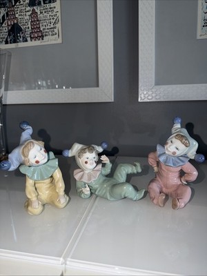 Set of 3 Lladro Nao Jester Figurines 01065, 01066, 01067 Jingles Jangles Joy