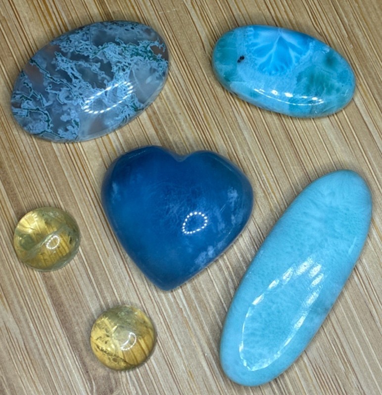 6pc Natural Crystal Cabochons for Jewellery  Making