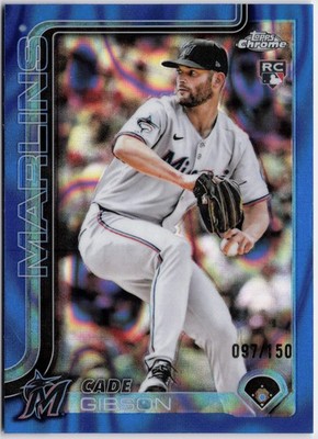 2025 Topps Chrome Update #USC181 Cade Gibson Blue RayWave Refractors #/150 RC