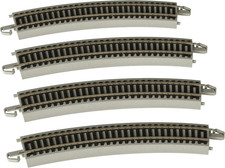 Bachmann Trains - Snap-Fit E-Z Track 22” Radius Curved Track (4/Card) - Nickel S